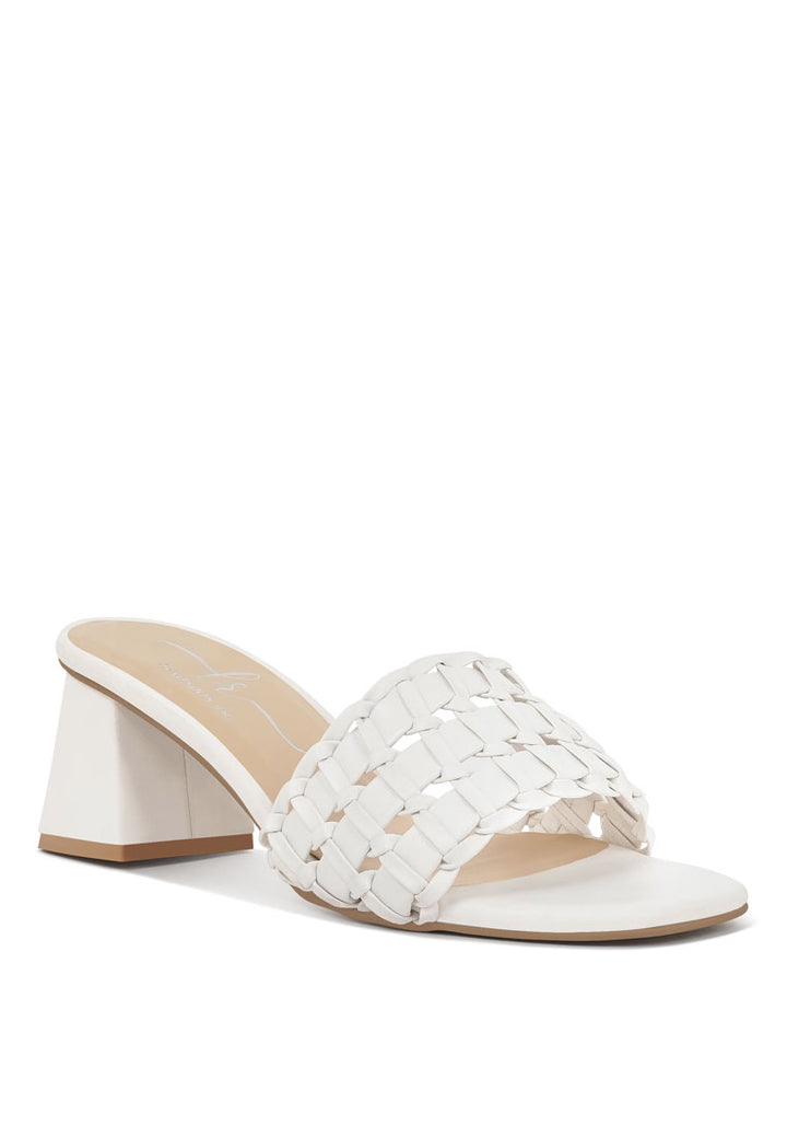 Woven Strap Detail Slip-On Sandals