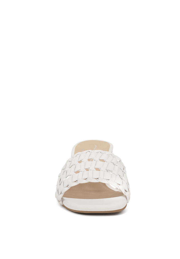 Woven Strap Detail Slip-On Sandals