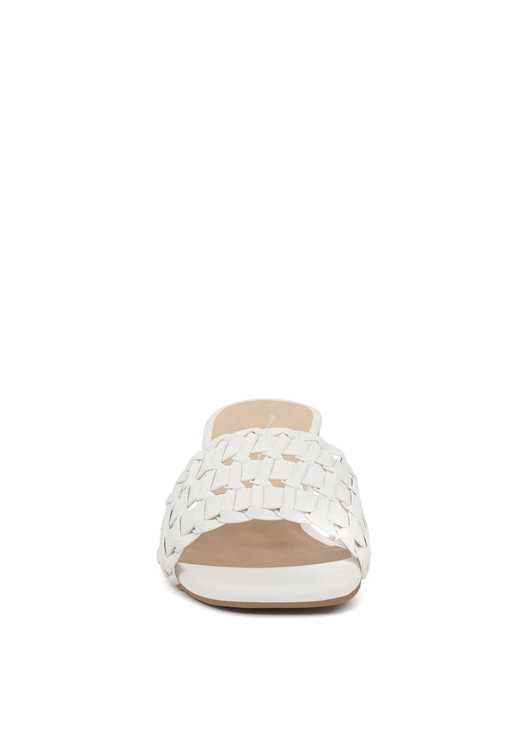 Woven Strap Detail Slip-On Sandals