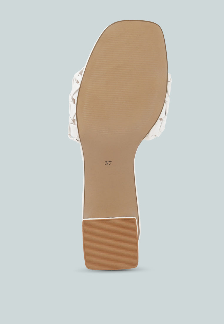 women strap detail slip-on sandals#color_white