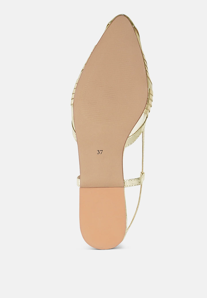 women metallic faux leather slingback sandals#color_light-gold