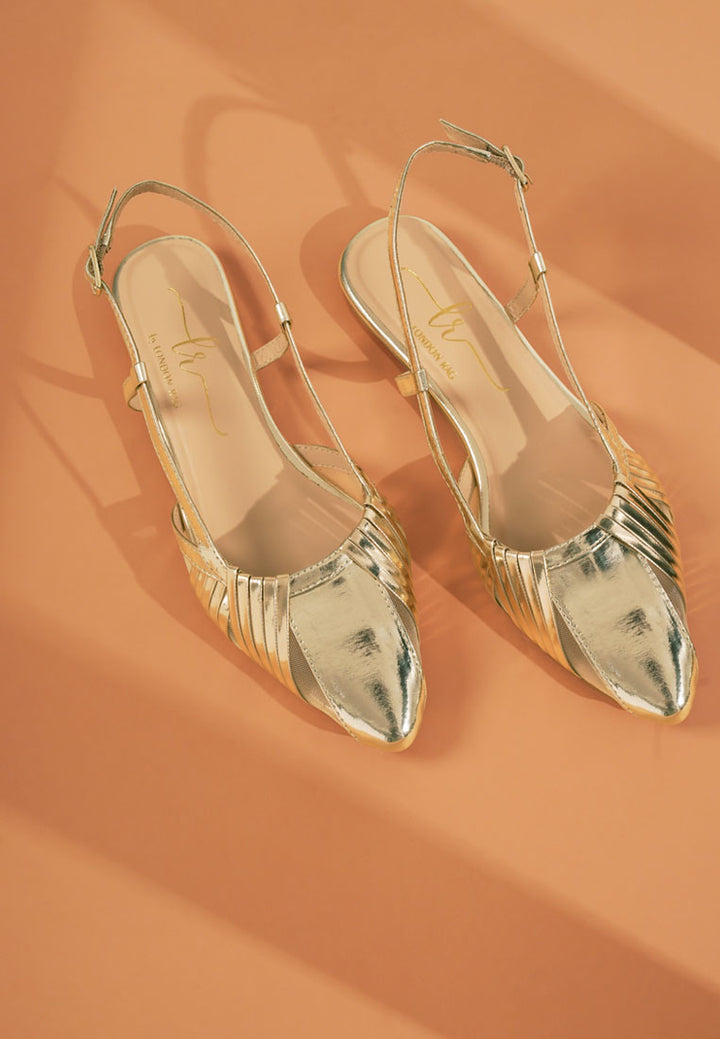 women metallic faux leather slingback sandals#color_light-gold