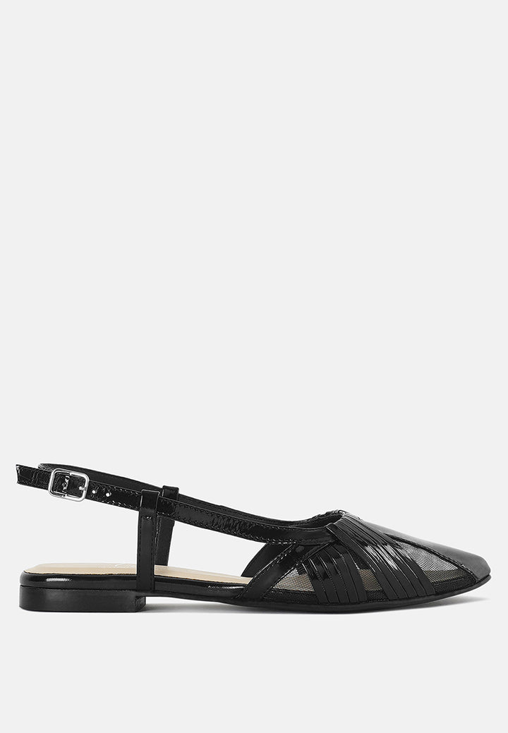 women flat heel slingback sandals#color_black