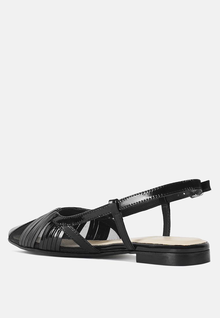 women flat heel slingback sandals#color_black