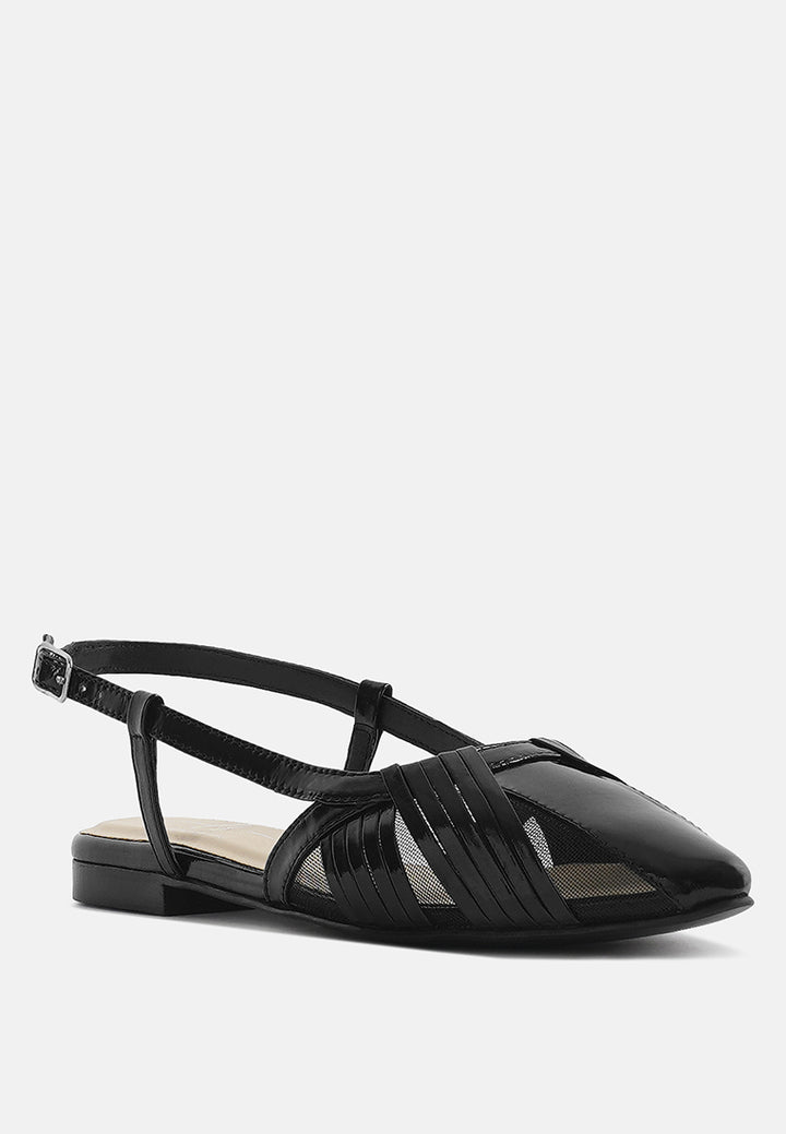 women flat heel slingback sandals#color_black