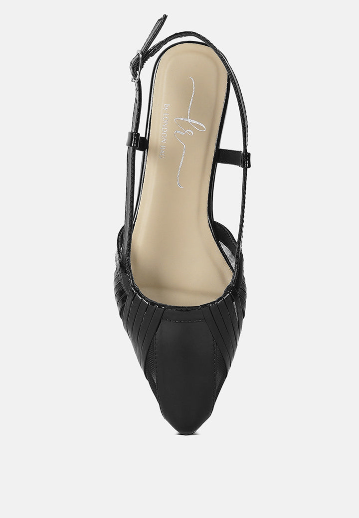 women flat heel slingback sandals#color_black