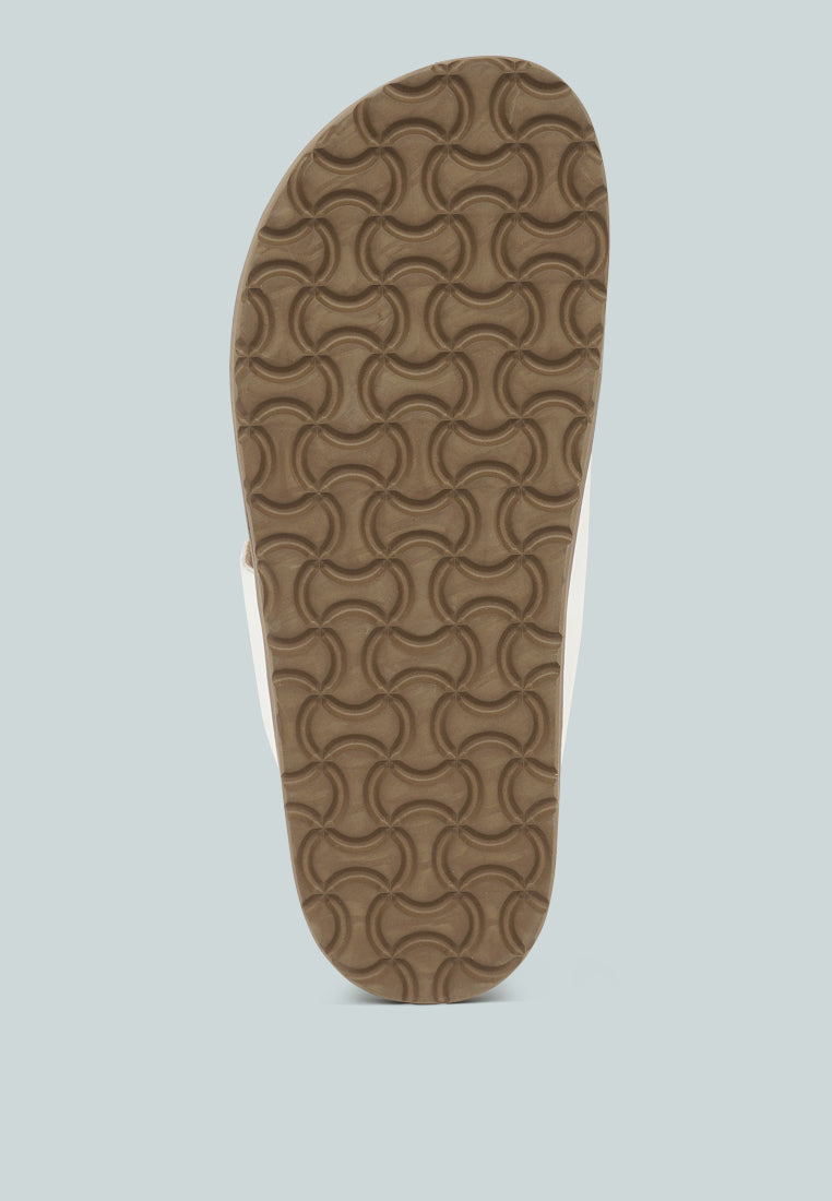 women microfiber buckle detail sandals#color_white