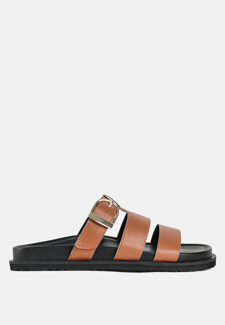 women strappy faux leather slip on flats#color_tan