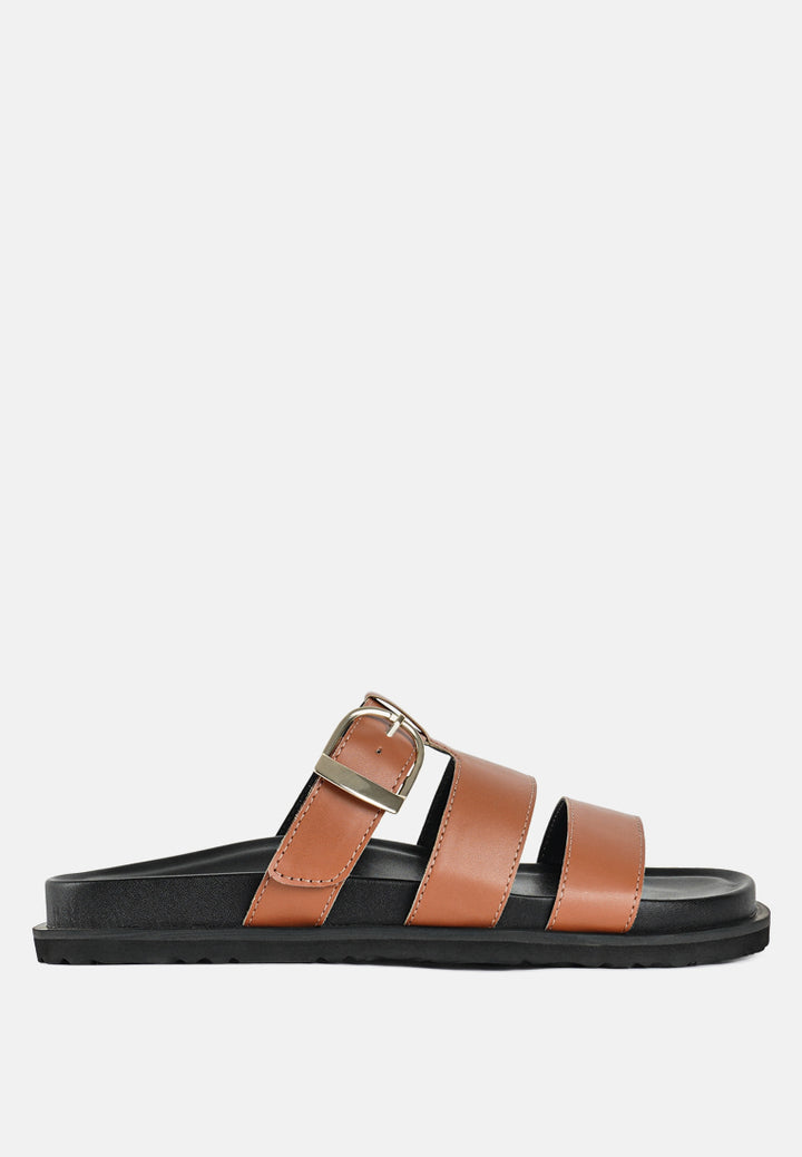 women strappy faux leather slip on flats#color_tan