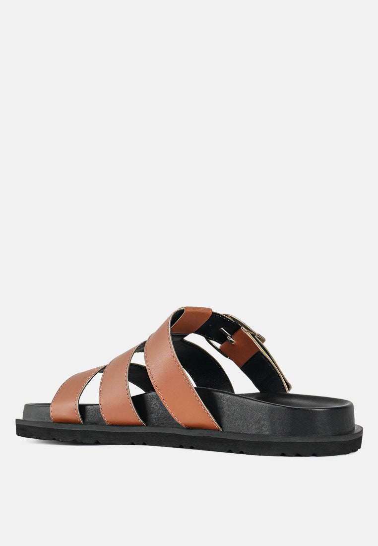 women strappy faux leather slip on flats#color_tan