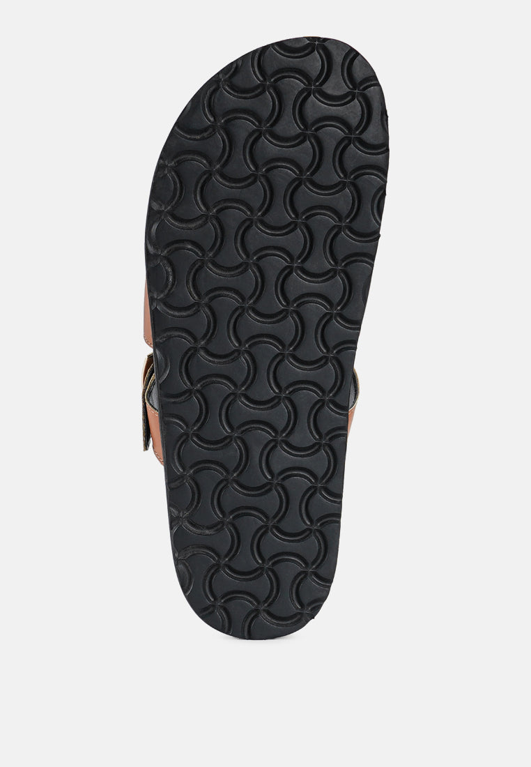 women strappy faux leather slip on flats#color_tan