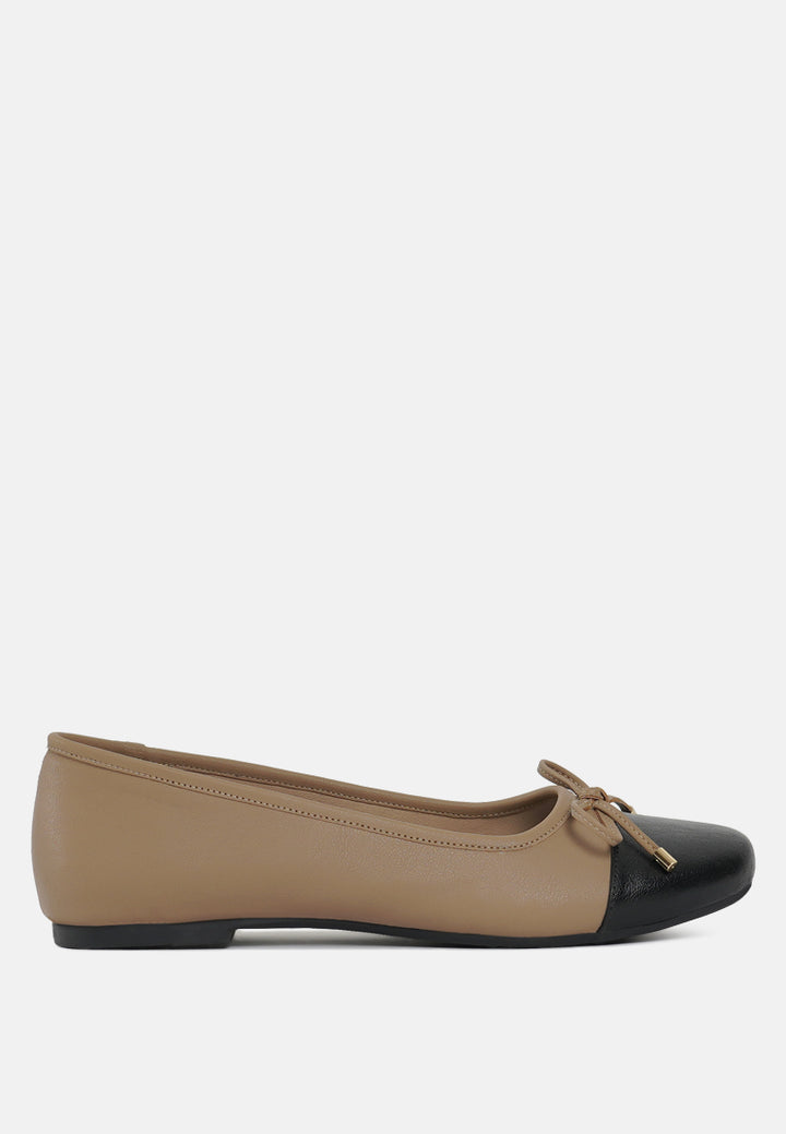 women two tone ballet flats#color_nude