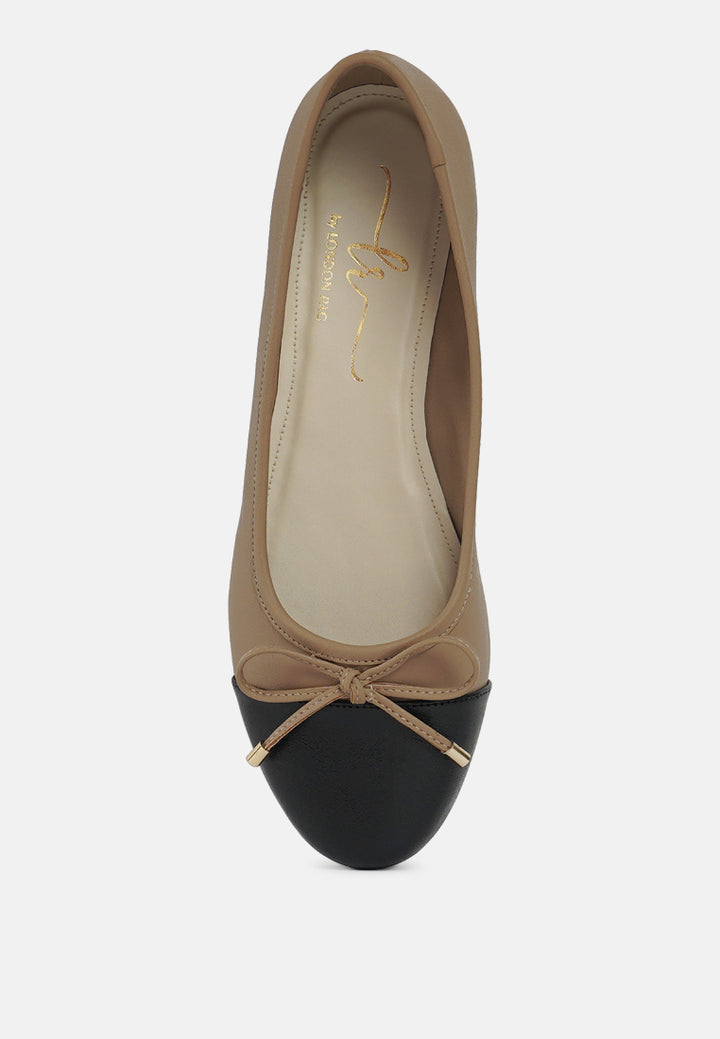 women two tone ballet flats#color_nude