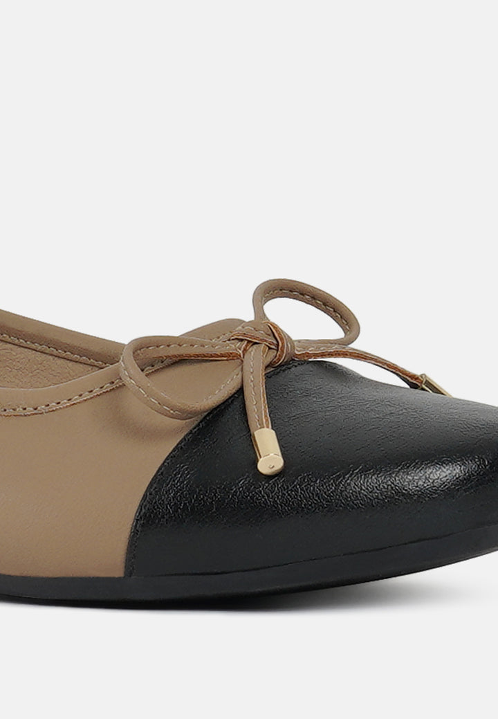 women two tone ballet flats#color_nude