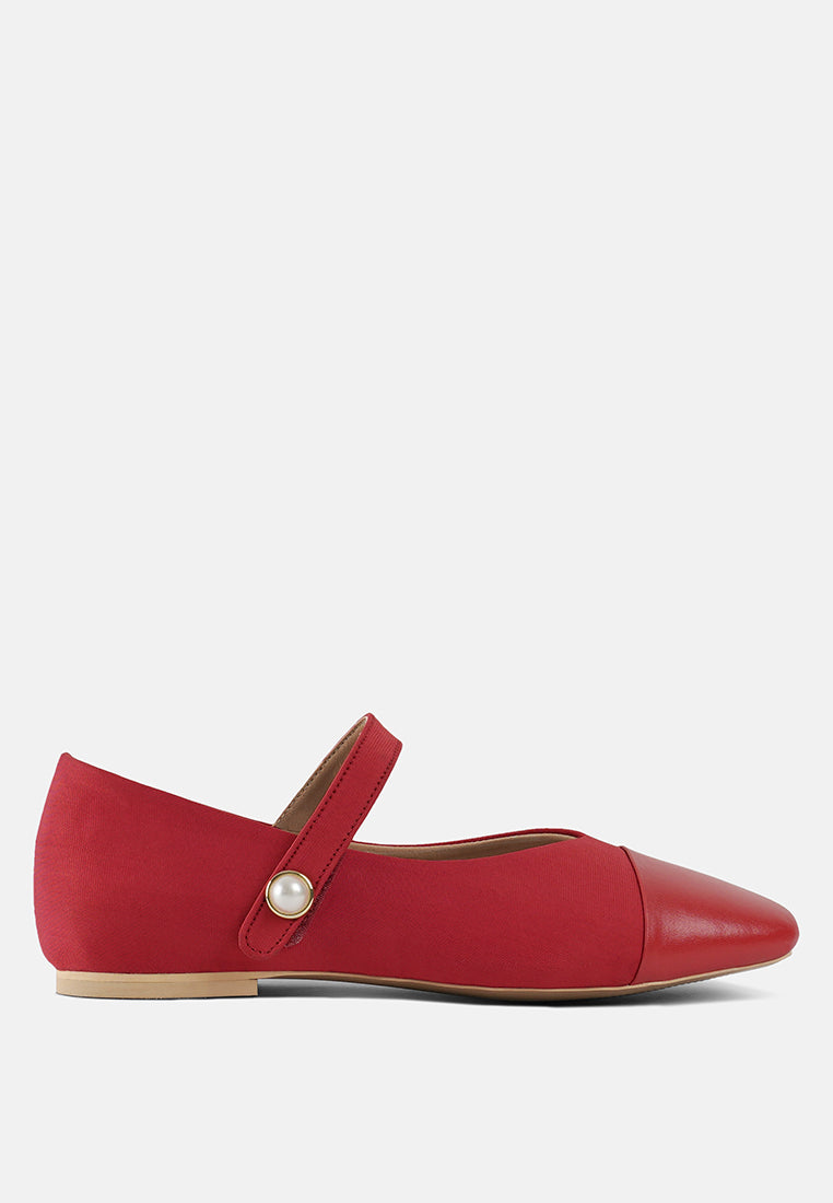 women square toe mary jane ballerinas#color_red