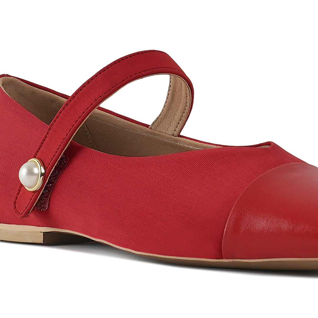 square toe mary jane ballerinas#color_red