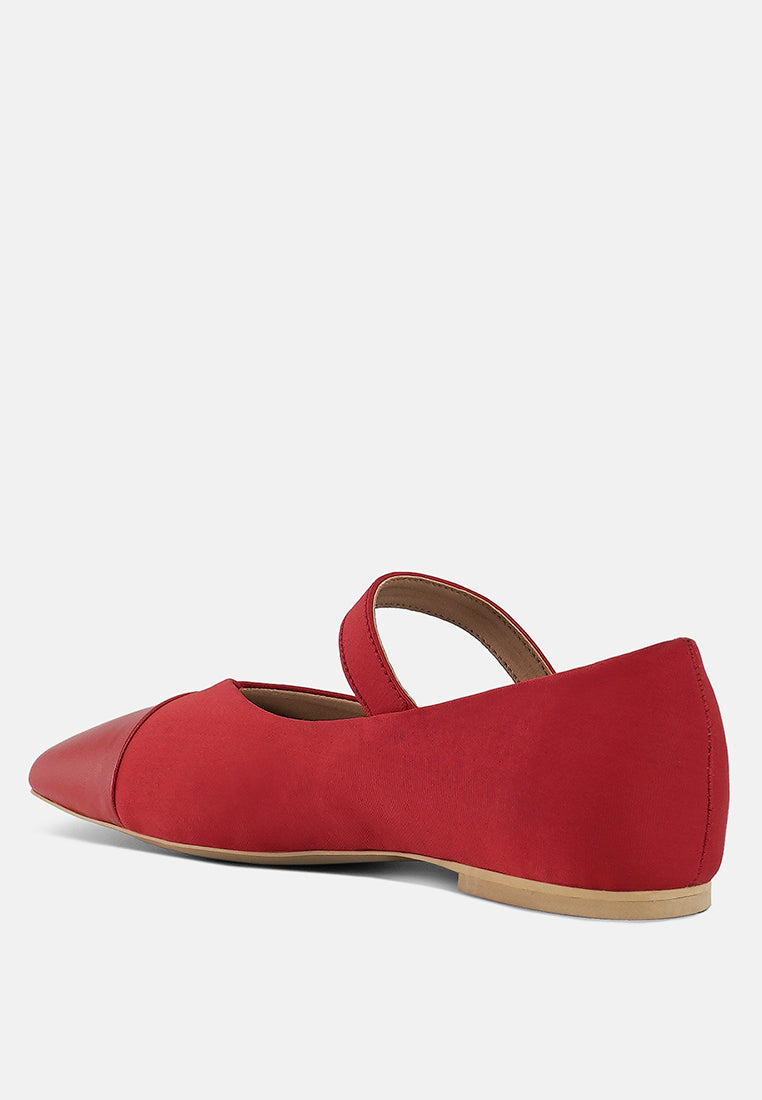 women square toe mary jane ballerinas#color_red