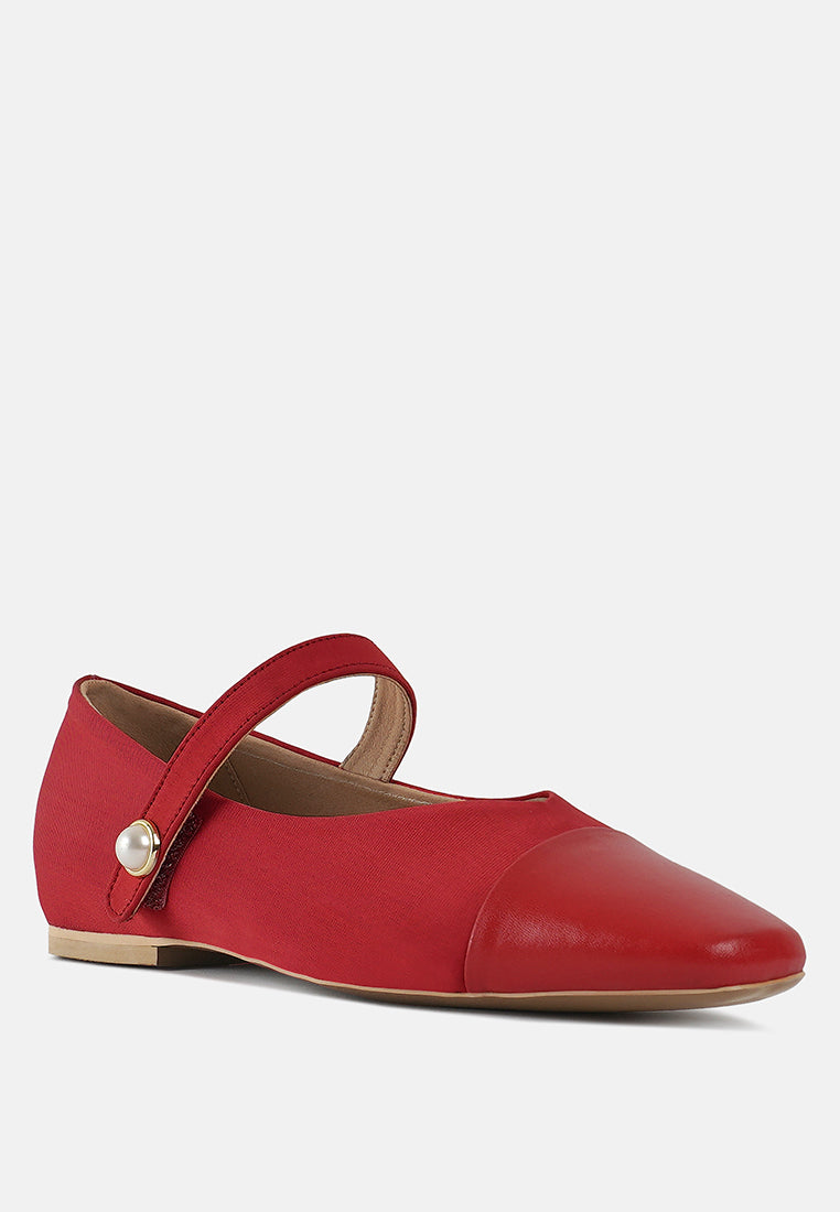 women square toe mary jane ballerinas#color_red