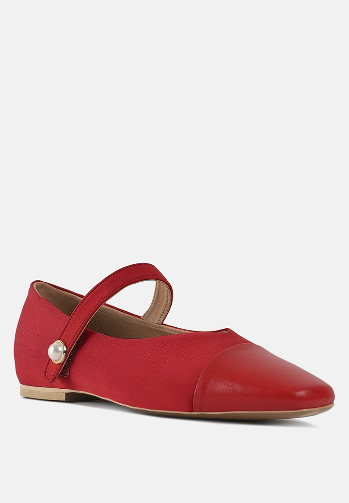 women square toe mary jane ballerinas#color_red