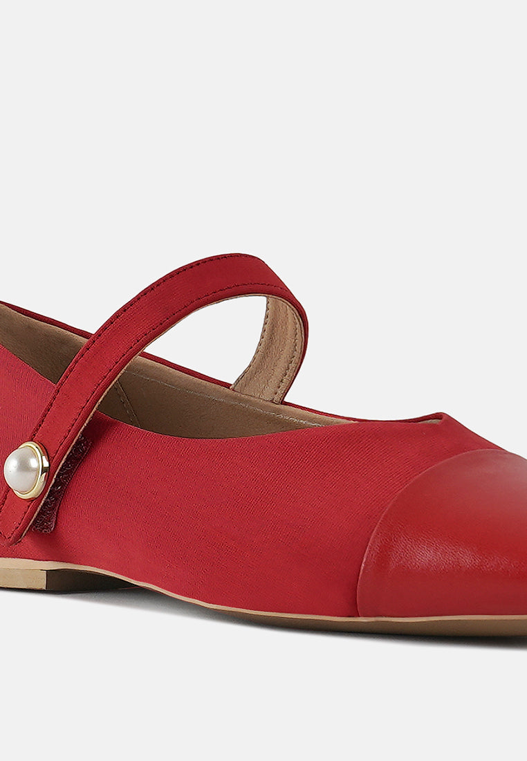 women square toe mary jane ballerinas#color_red