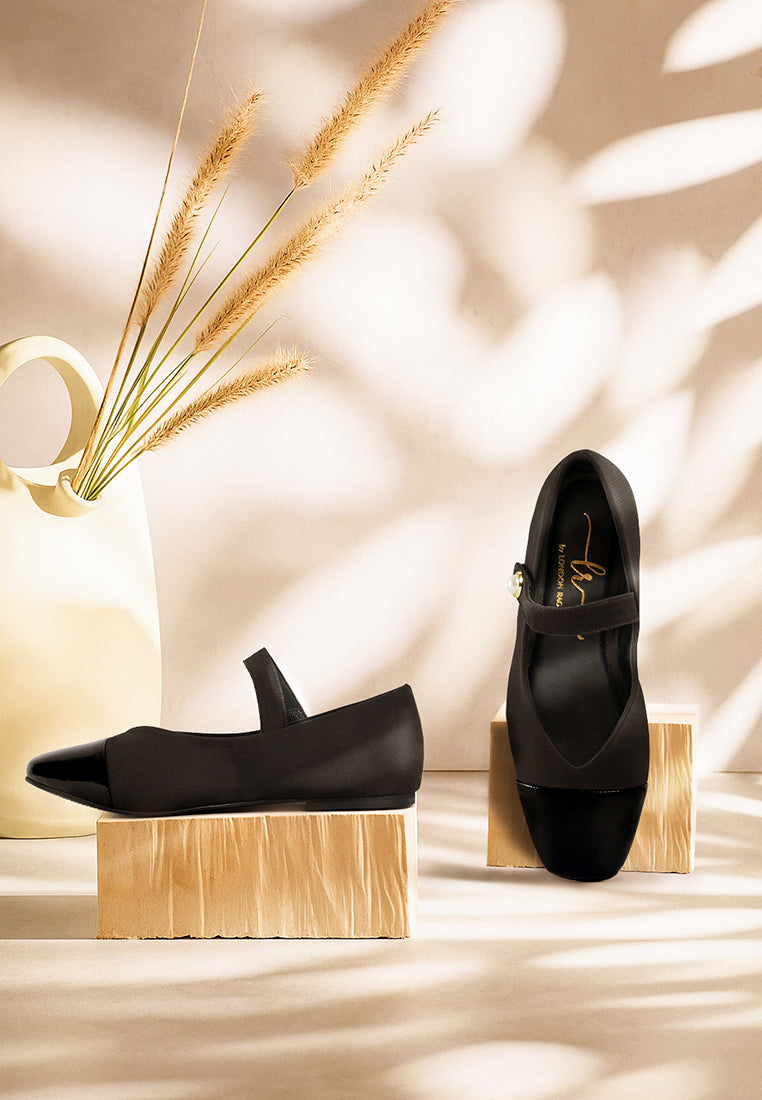 women square toe mary jane ballerinas#color_black