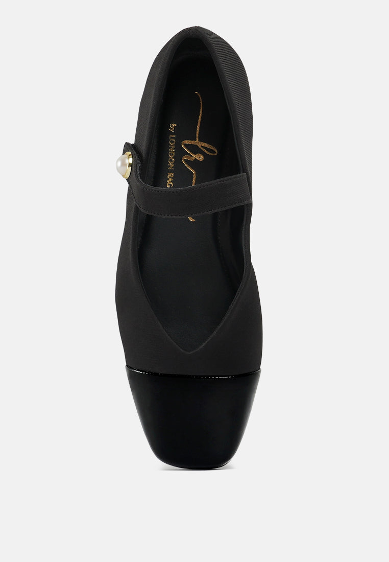 women square toe mary jane ballerinas#color_black