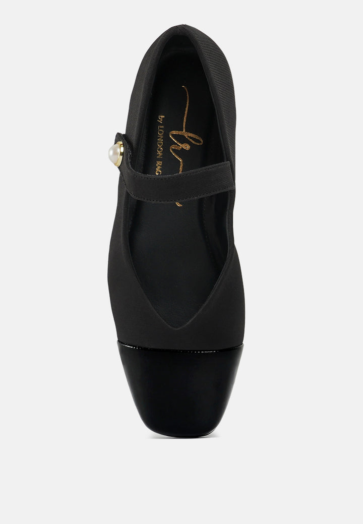 women square toe mary jane ballerinas#color_black