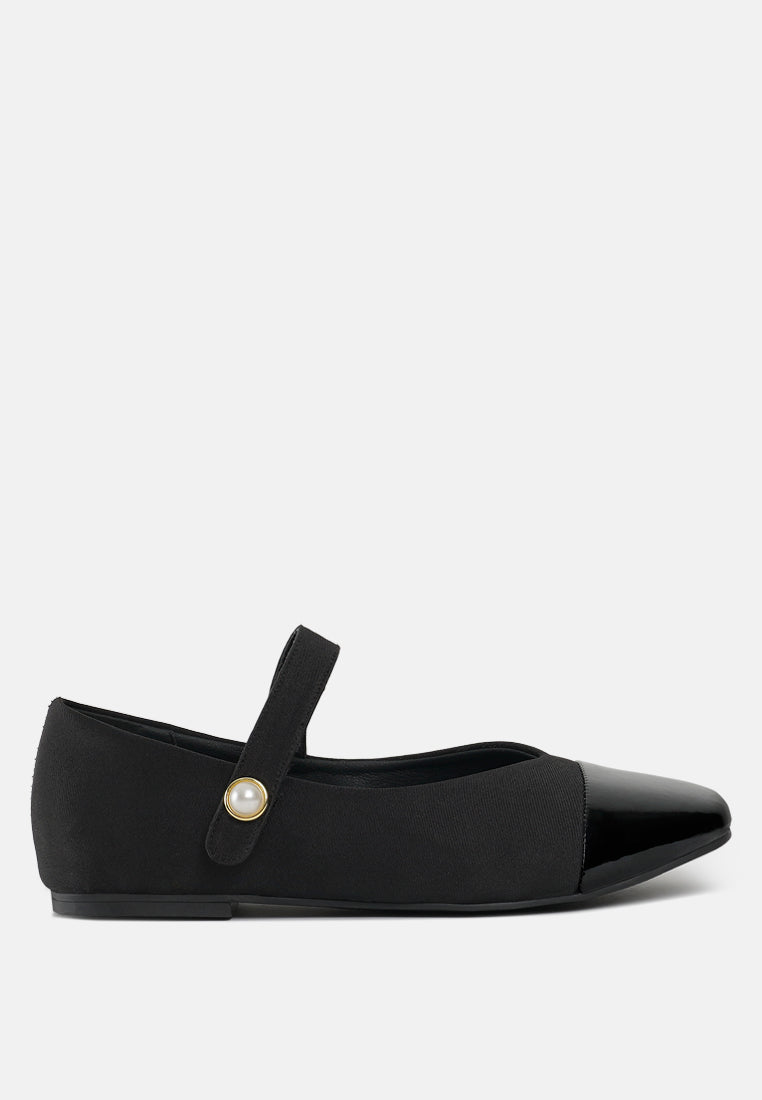 women square toe mary jane ballerinas#color_black
