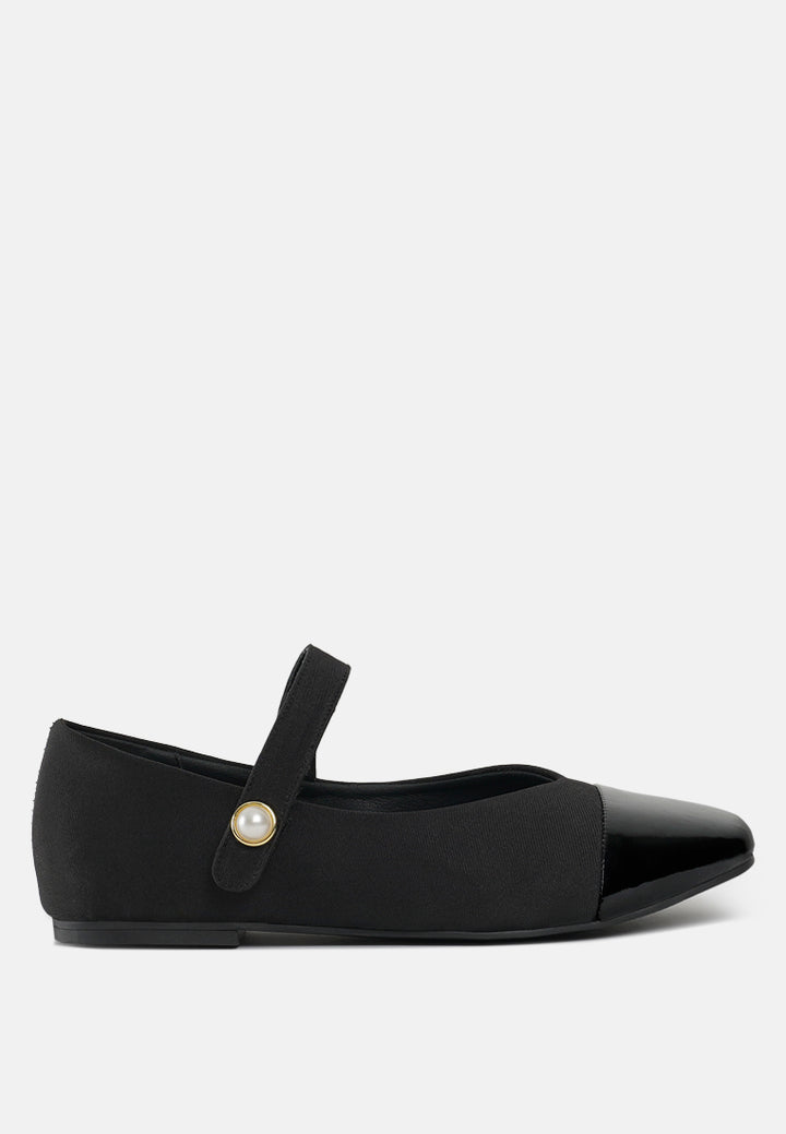 women square toe mary jane ballerinas#color_black
