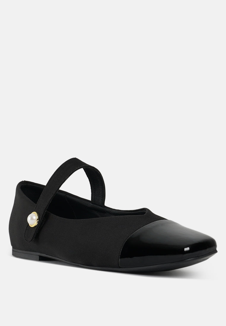 women square toe mary jane ballerinas#color_black