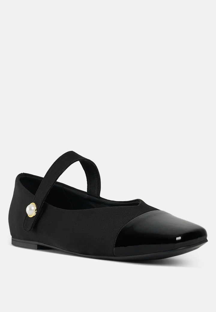 women square toe mary jane ballerinas#color_black