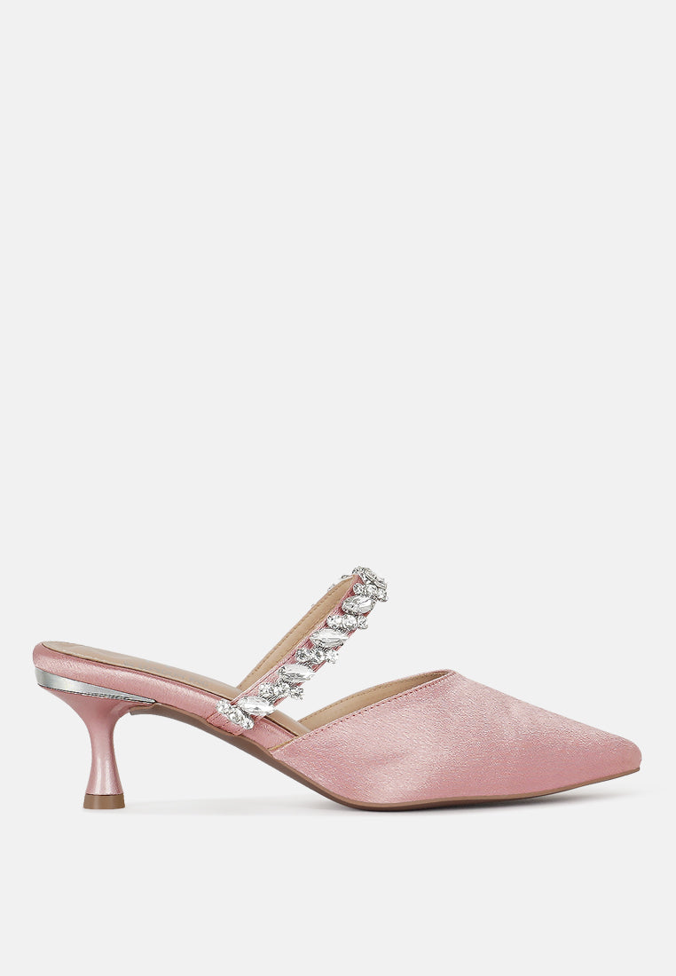 london rag women diamante embellished strap mules#color_blush