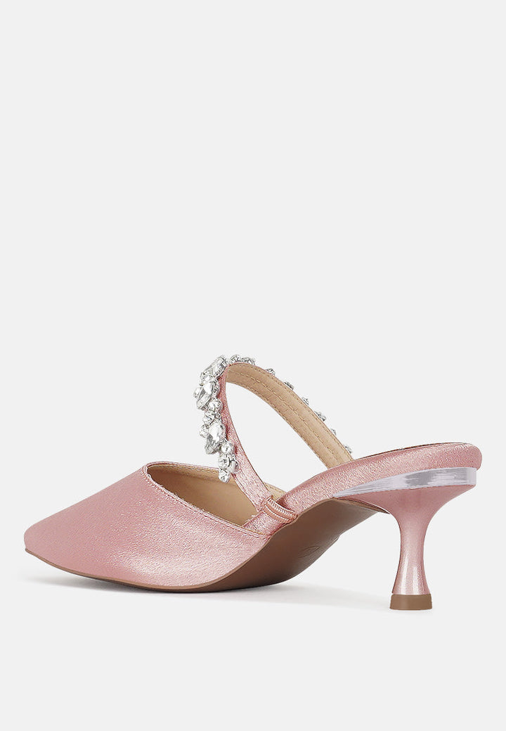 london rag women diamante embellished strap mules#color_blush