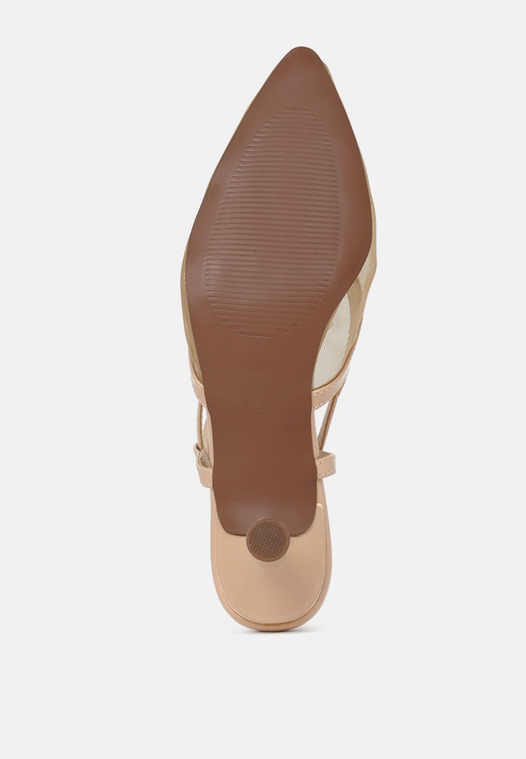 women pointy toe kitten heel slingbacks#color_taupe