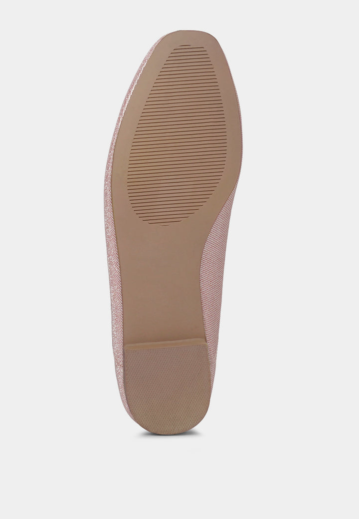 Women Glitter Faux Leather Ballerinas