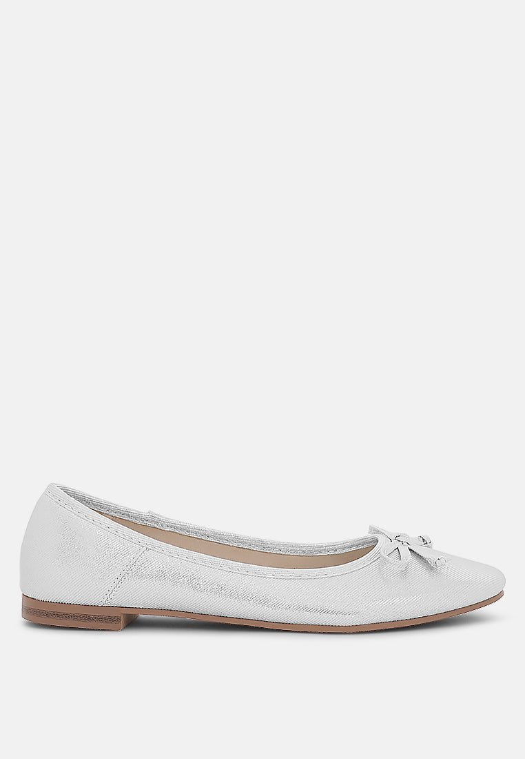 Women Glitter Faux Leather Ballerinas