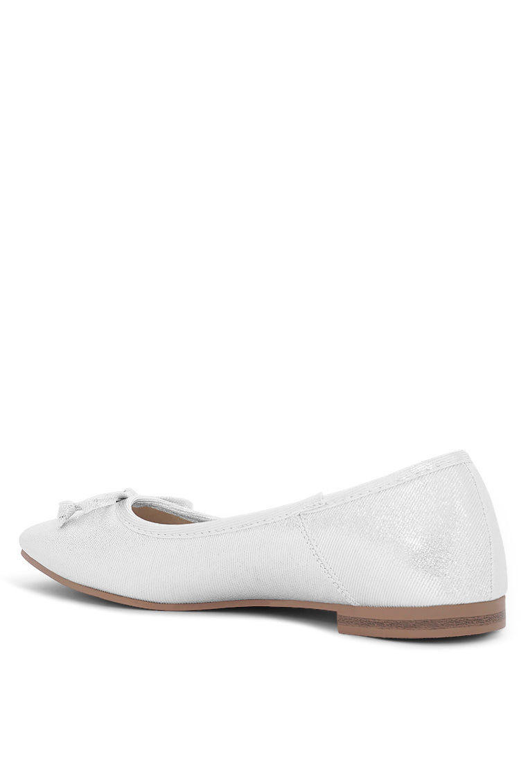 Women Glitter Faux Leather Ballerinas