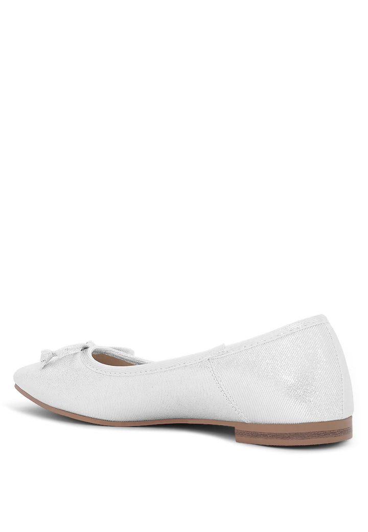 Women Glitter Faux Leather Ballerinas