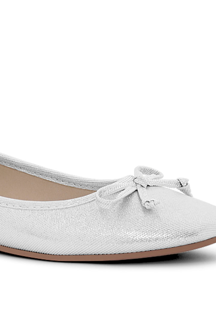 Women Glitter Faux Leather Ballerinas