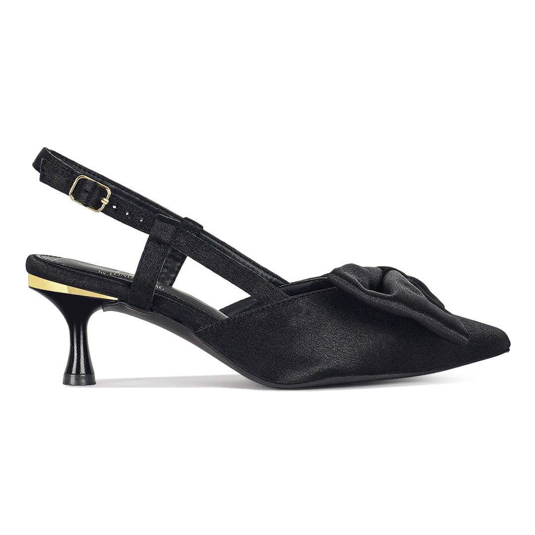 london rag women bow detail slingback sandals#color_black
