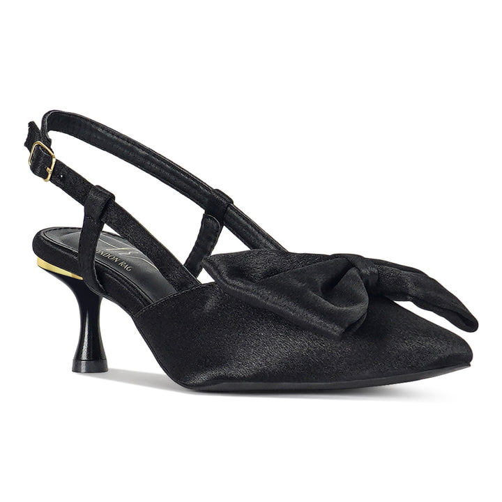 london rag women bow detail slingback sandals#color_black