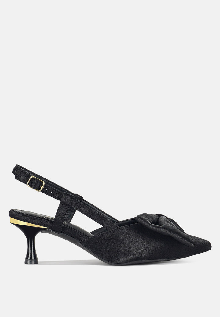 women bow detail slingback sandals#color_black