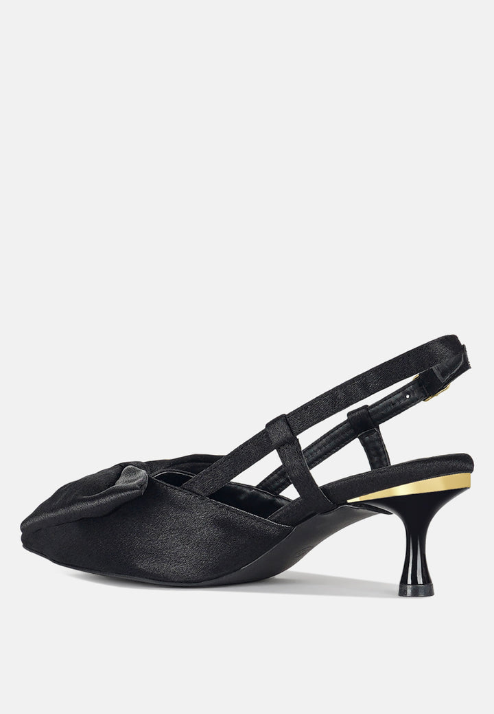 women bow detail slingback sandals#color_black