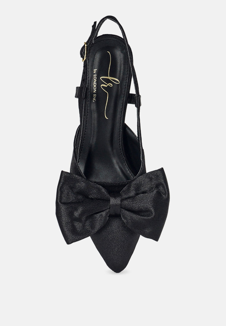 women bow detail slingback sandals#color_black