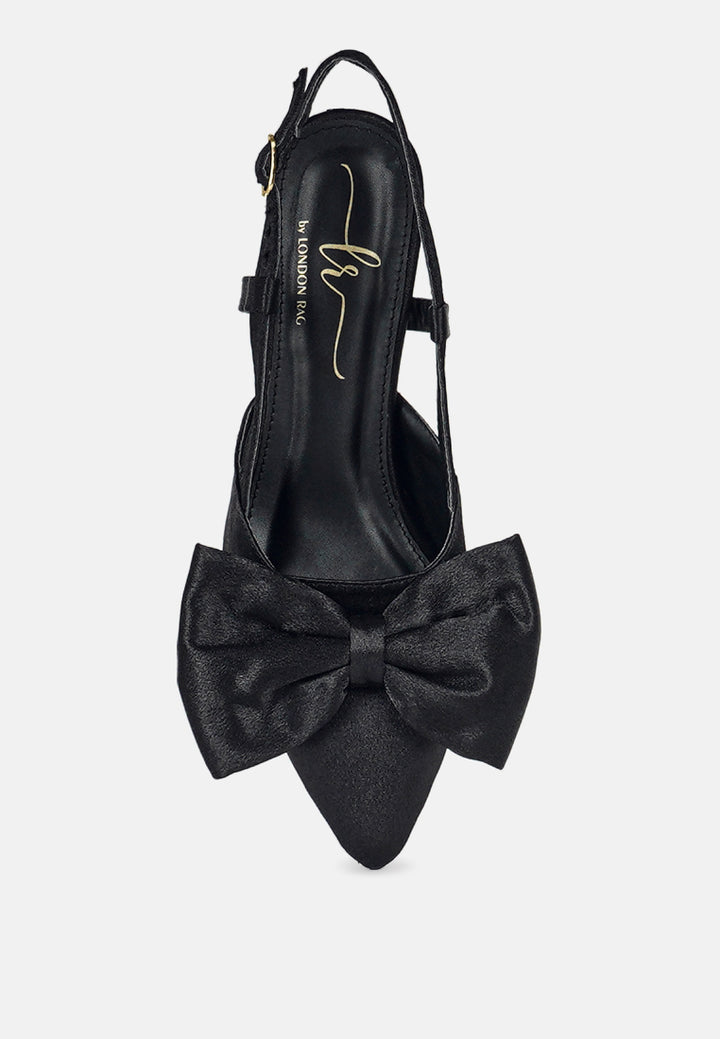 women bow detail slingback sandals#color_black