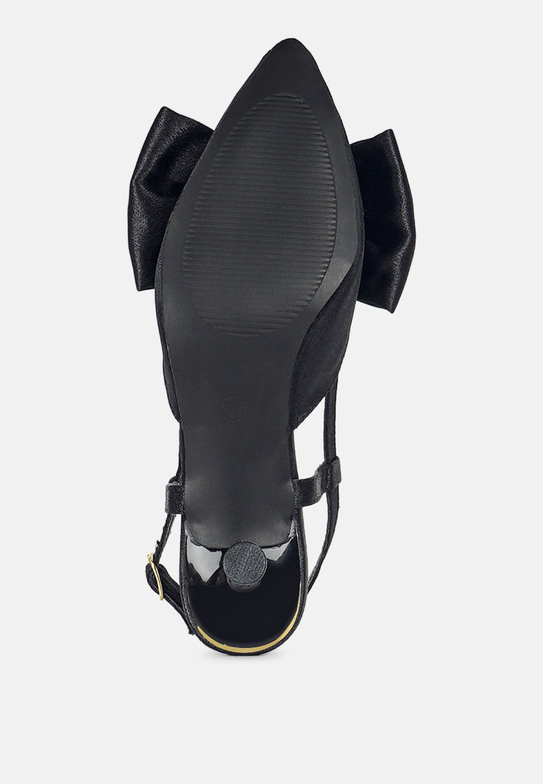 women bow detail slingback sandals#color_black