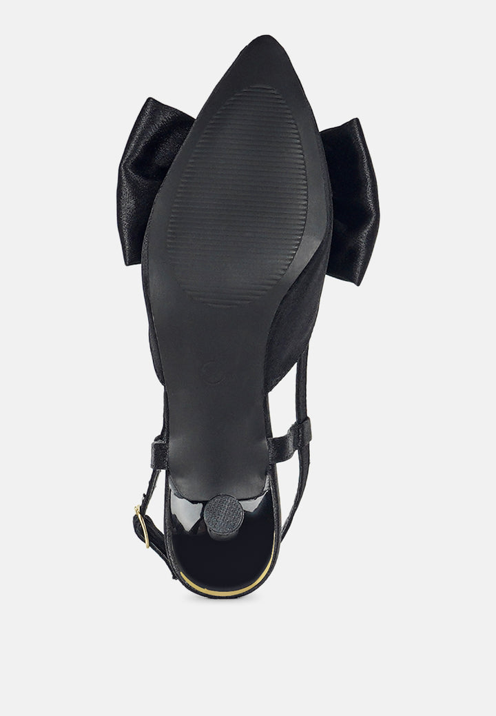 women bow detail slingback sandals#color_black