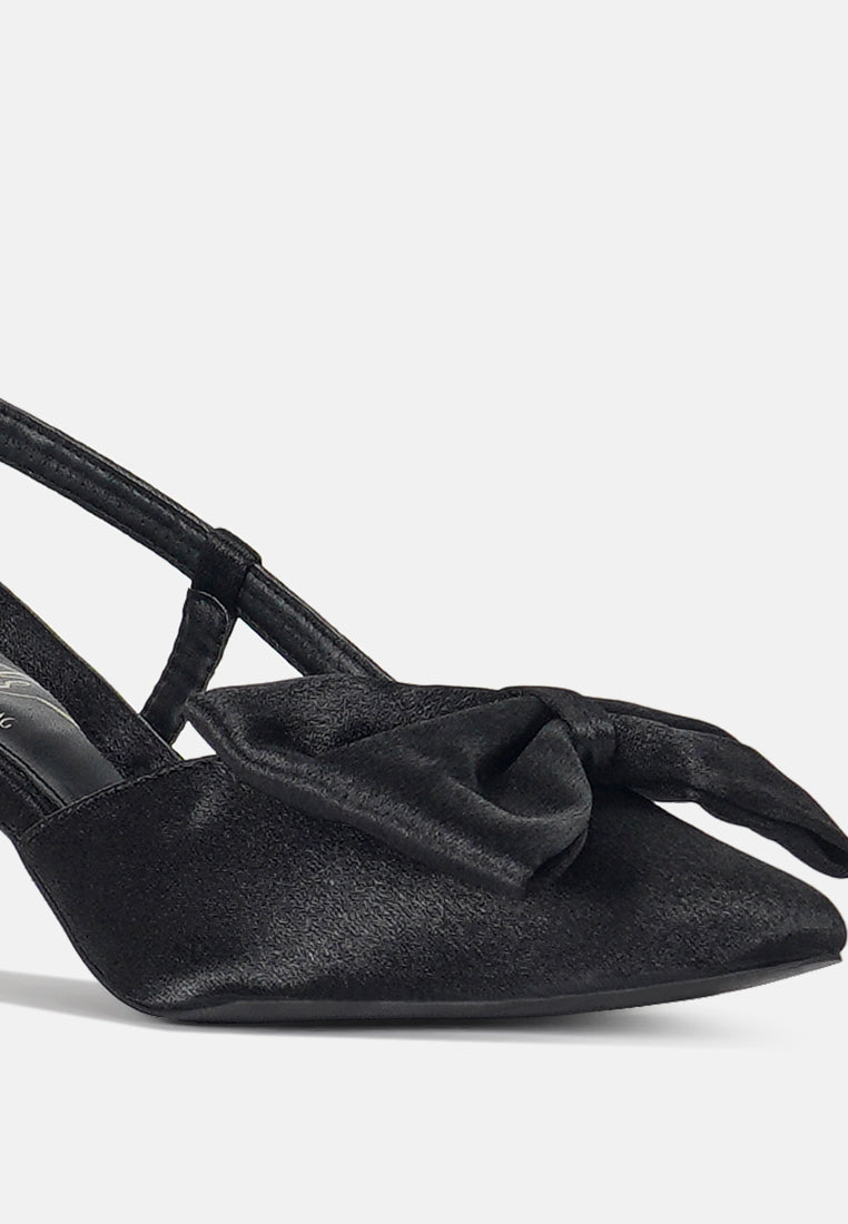women bow detail slingback sandals#color_black