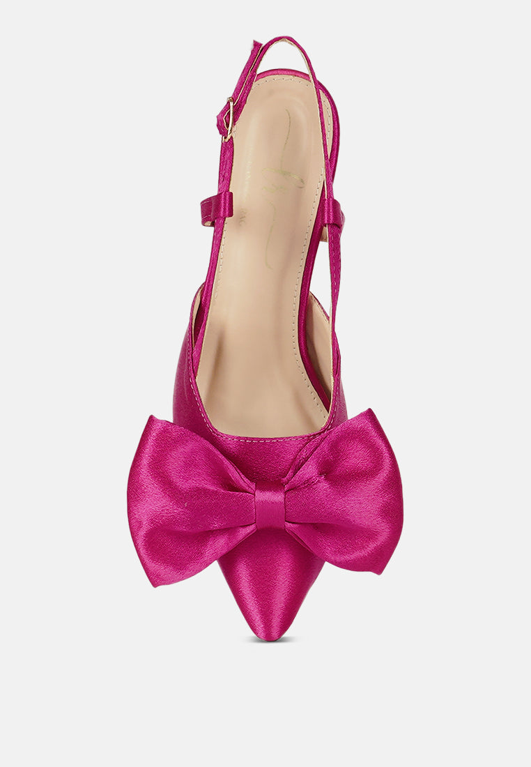 london rag women bow detail slingback sandals#color_fuchsia