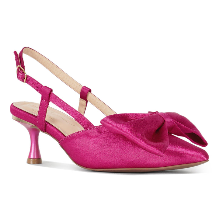 london rag women bow detail slingback sandals#color_fuchsia